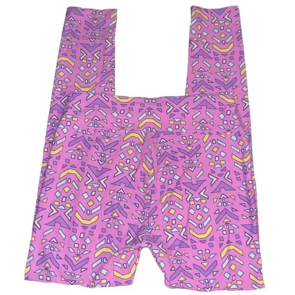LuLaRoe Women Leggings OS One Size Geo Print Multicolor Buttery Soft Stretch NEW - Picture 3 of 7